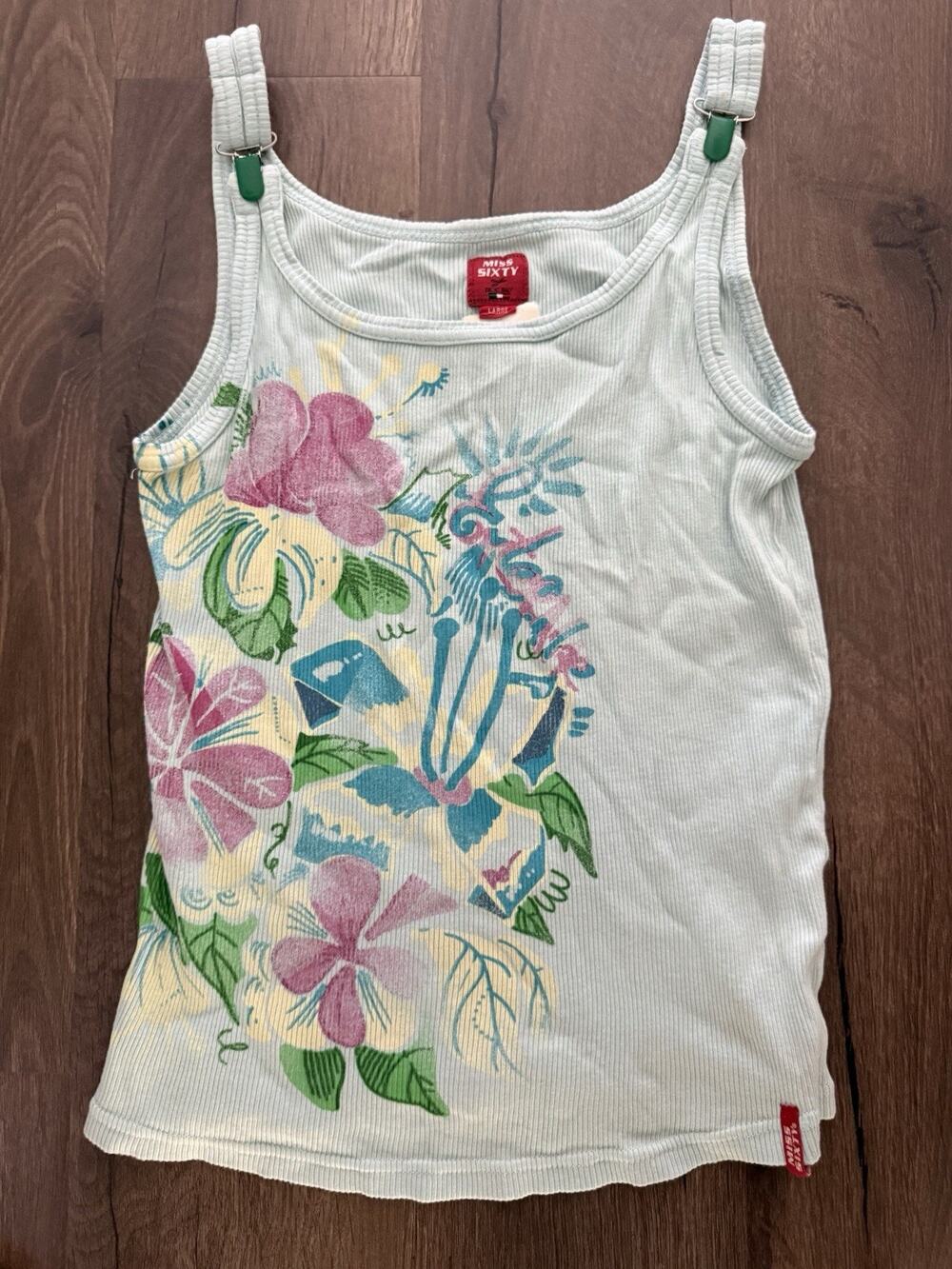 Vintage 90s Miss Sixty Blue Tank Top Y2K Women's Size L